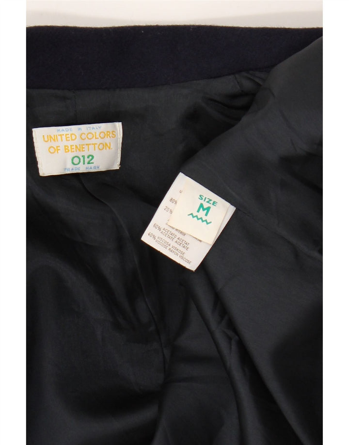 Giacca Blazer a 2 Bottoni Benetton da Bambino 10-11 Anni Media in Lana Blu Navy