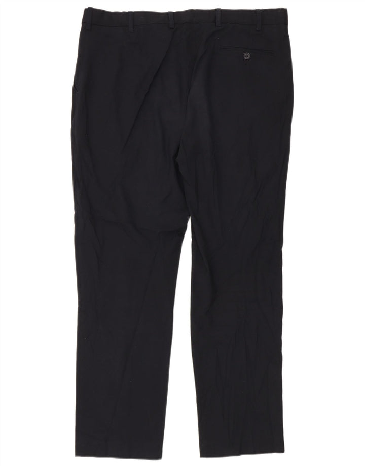 Pantaloni da abito vestibilità regolare Marks & Spencer da uomo W38 L31 poliestere blu navy