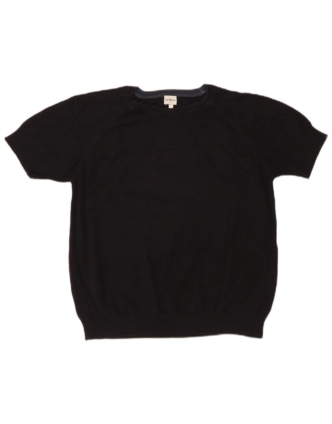 CALVIN KLEIN Maglione maglione girocollo da donna UK 16 Large Nero