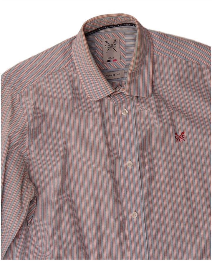 Crew Clothing Camicia da uomo su misura in cotone a righe piccole rosa