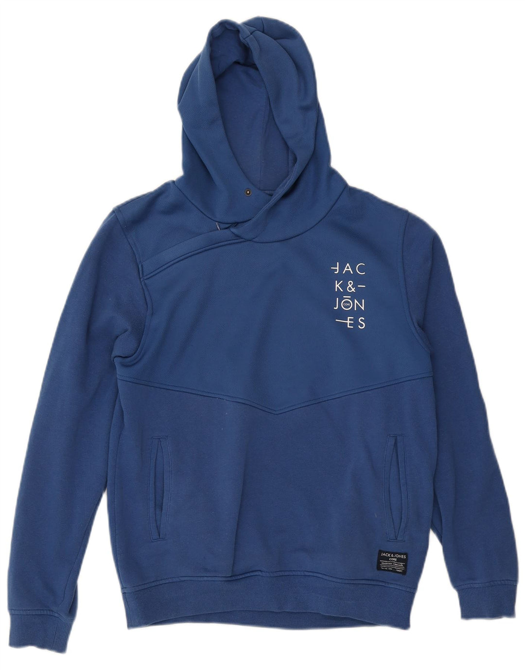 Maglione con cappuccio grafico da uomo Jack & Jones Core Graphic poliestere blu medio