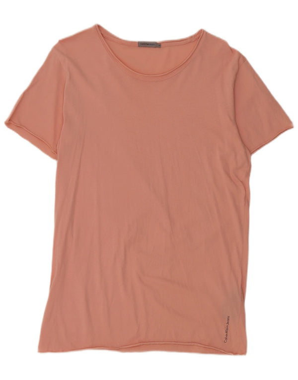 Maglietta da donna Calvin Klein Jeans Top UK 14 cotone rosa medio