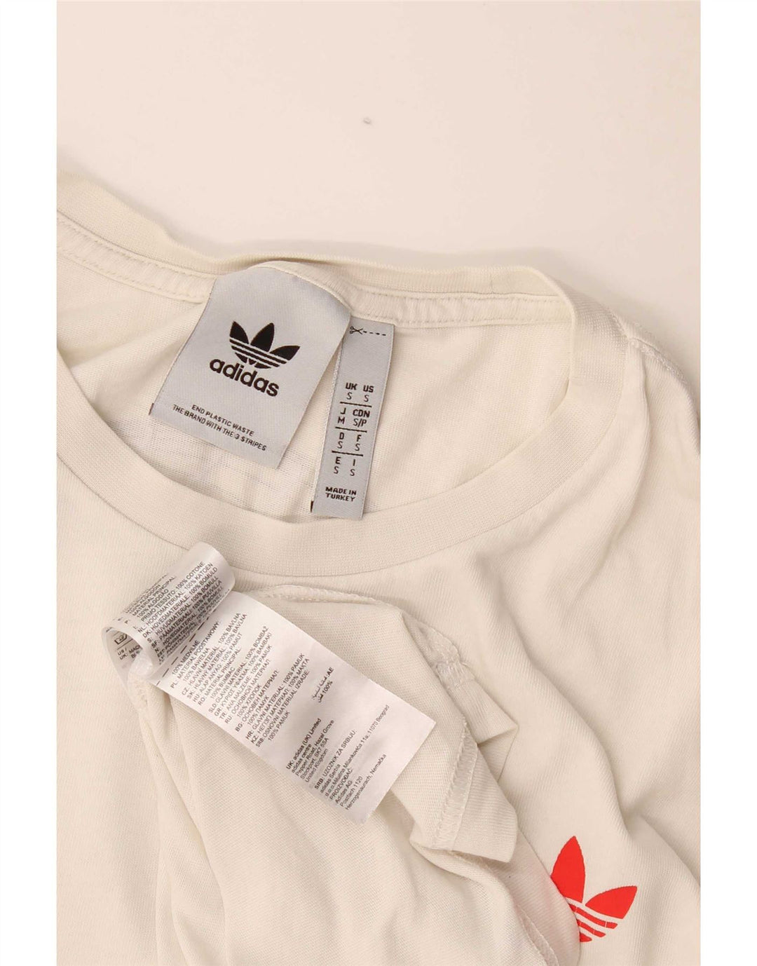 T-shirt grafica da uomo Adidas Top piccola in cotone bianco