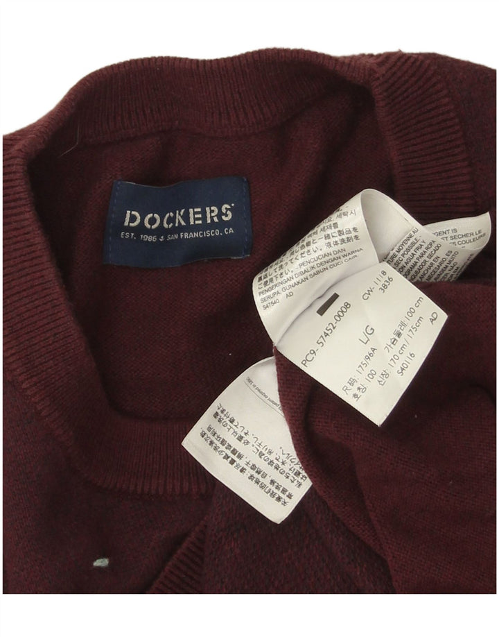 Maglione maglione girocollo da uomo Dockers grande cotone bordeaux