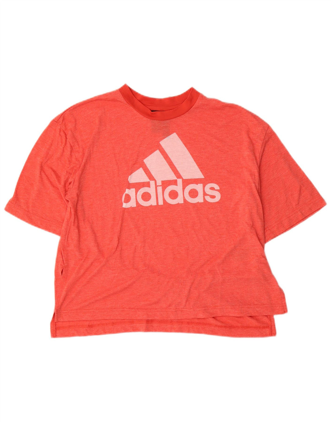 T-shirt grafica da donna Adidas Top UK 12/14 poliestere rosso medio