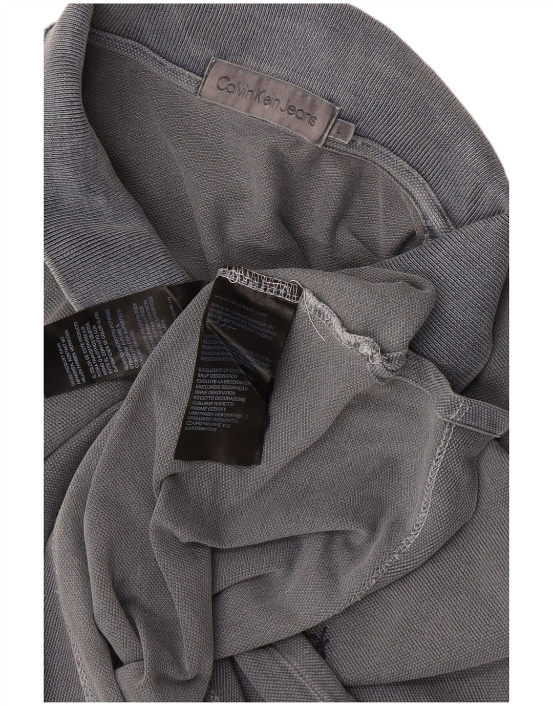 CALVIN KLEIN JEANS Polo Uomo Large Grigio Cotone