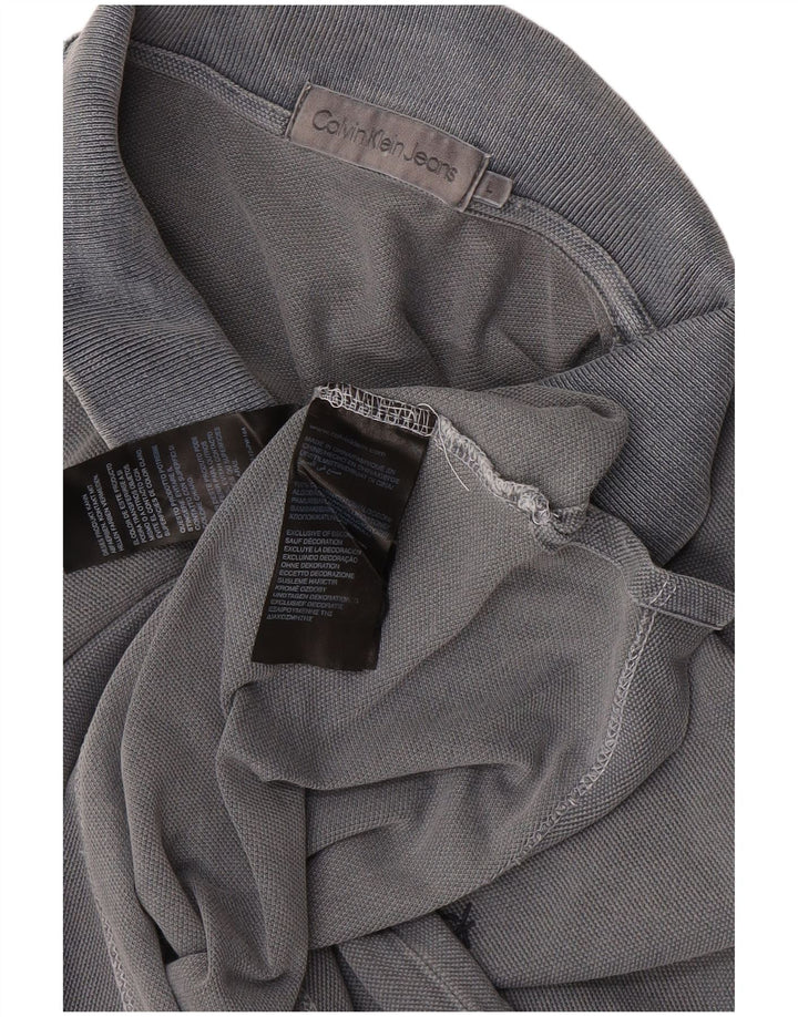CALVIN KLEIN JEANS Polo Uomo Large Grigio Cotone
