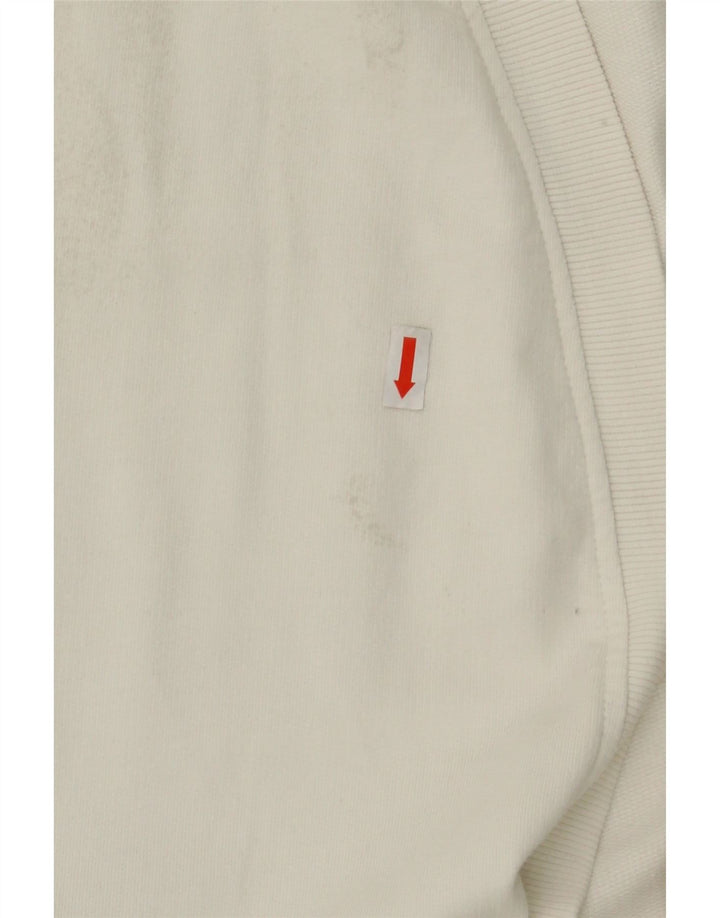 FAT FACE Womens Longline Open Cardigan Sweater UK 14 Medium White Cotton Vintage Fat Face and Second-Hand Fat Face from Messina Hembry 
