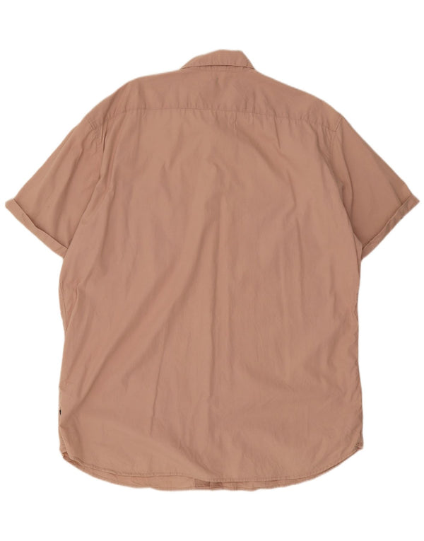 Jack & Jones Mens Short Sleeve Shirt 2XL Pink Cotton
