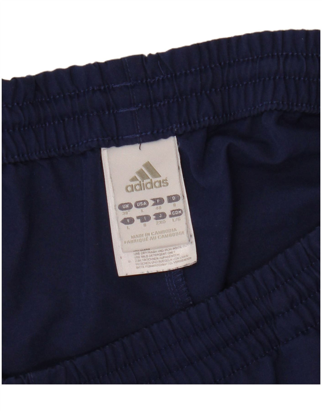 Pantaloncini sportivi da uomo ADIDAS grandi in poliestere blu navy