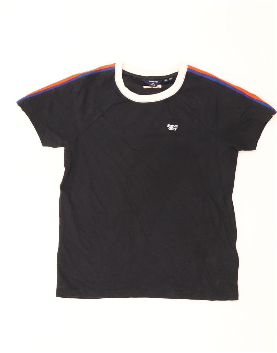 T-shirt da donna vestibilità ampia Superdry UK 6 XS blu navy cotone