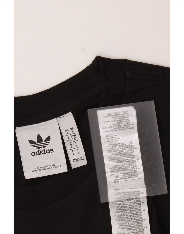 T-shirt grafica da uomo Adidas Top grande in cotone nero