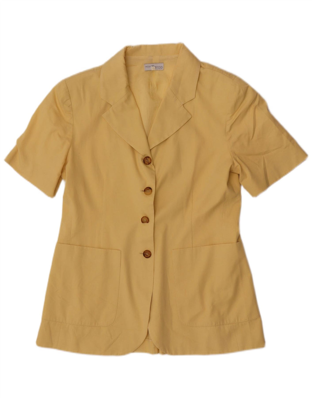 Giacca blazer da donna a maniche corte a 4 bottoni Misstwidd IT 46 grande gialla