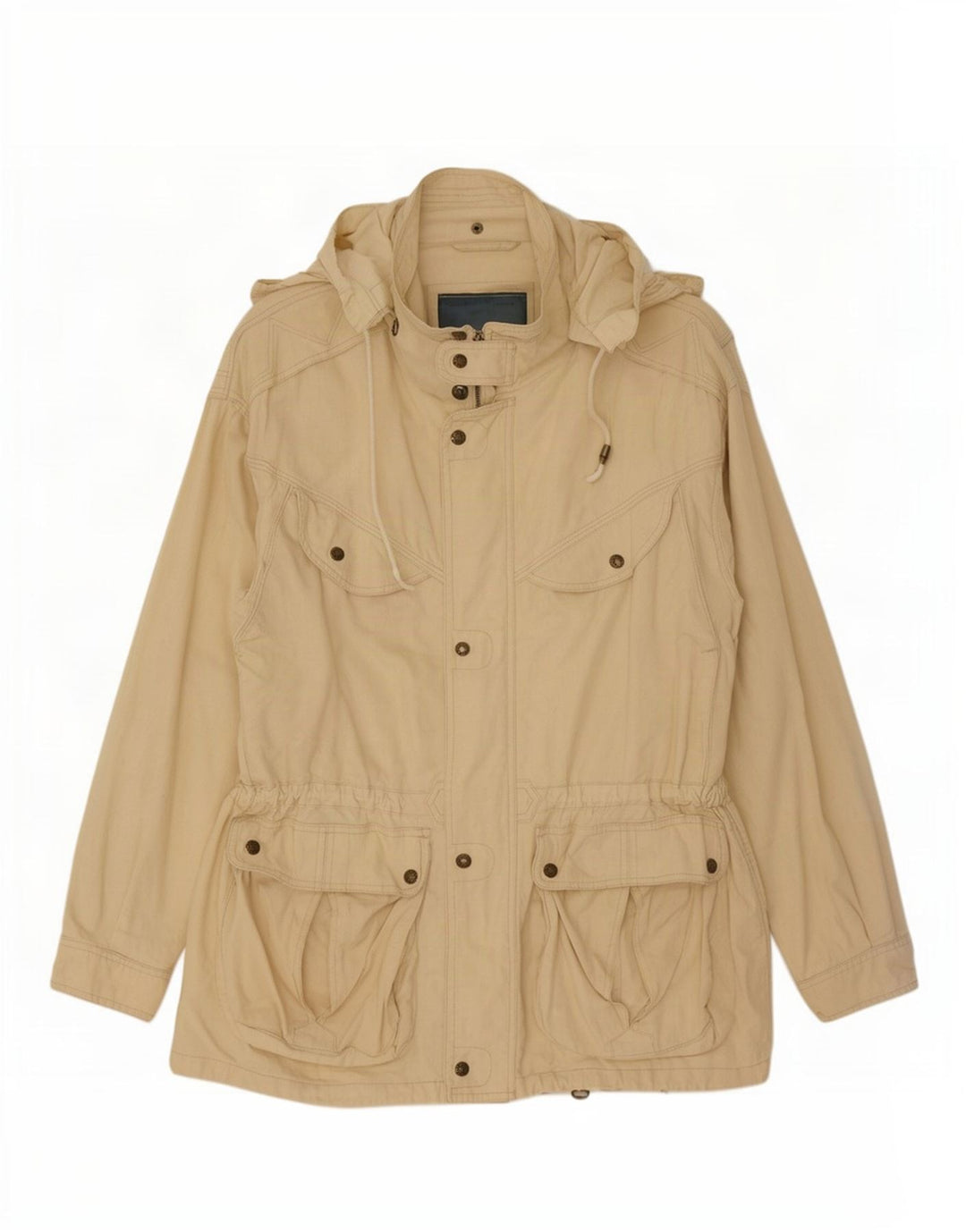Giacca da uomo con cappuccio Leader UK 40 Large in cotone beige