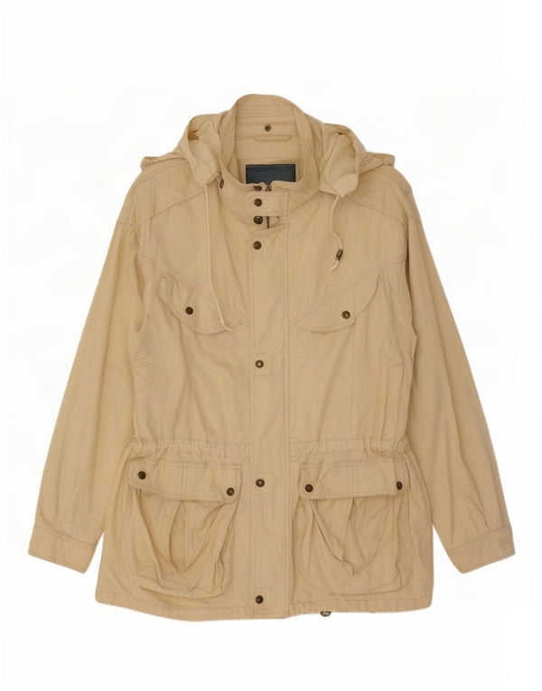 Giacca da uomo con cappuccio Leader UK 40 Large in cotone beige