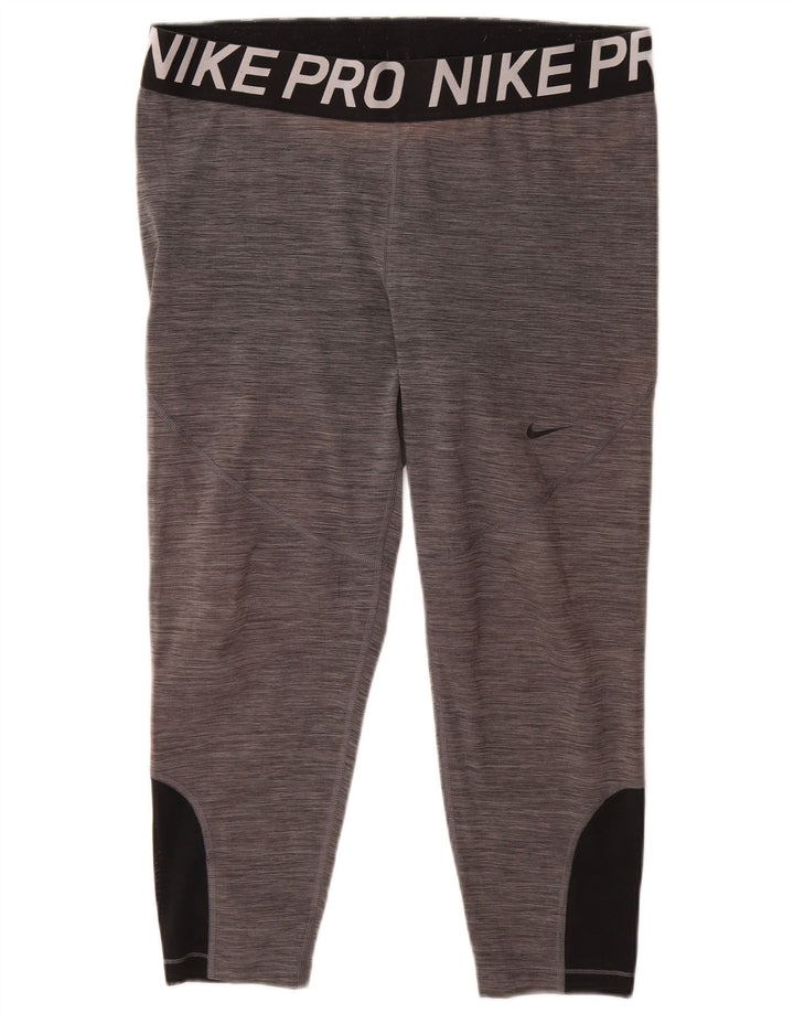 Leggings Capri con grafica Dri Fit da donna NIKE UK 20 2XL Blocco di colore grigio
