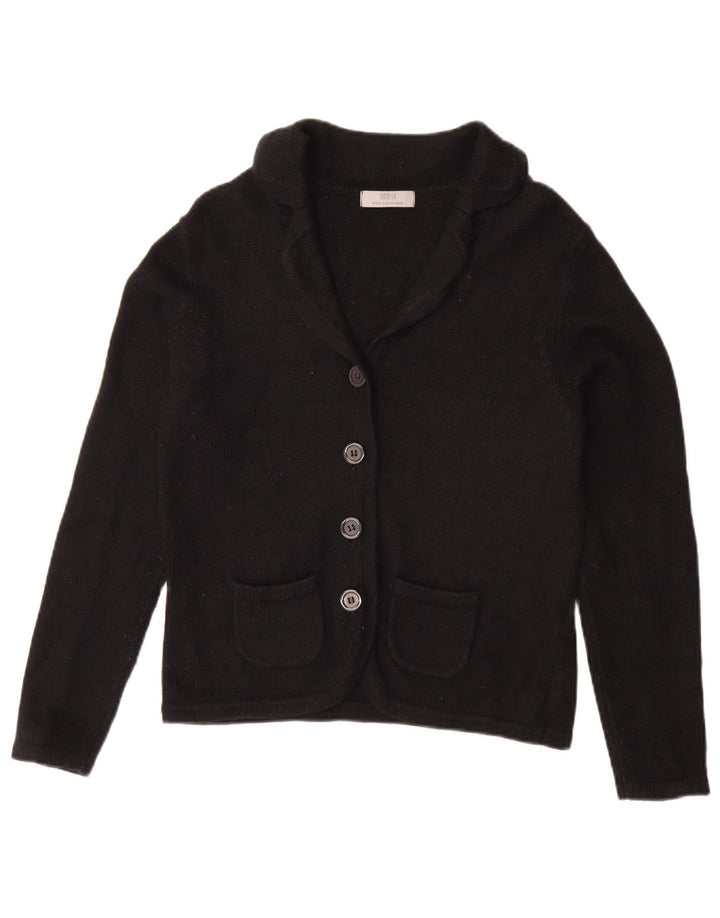 Maglione cardigan da donna Marks & Spencer UK 12 cotone nero medio