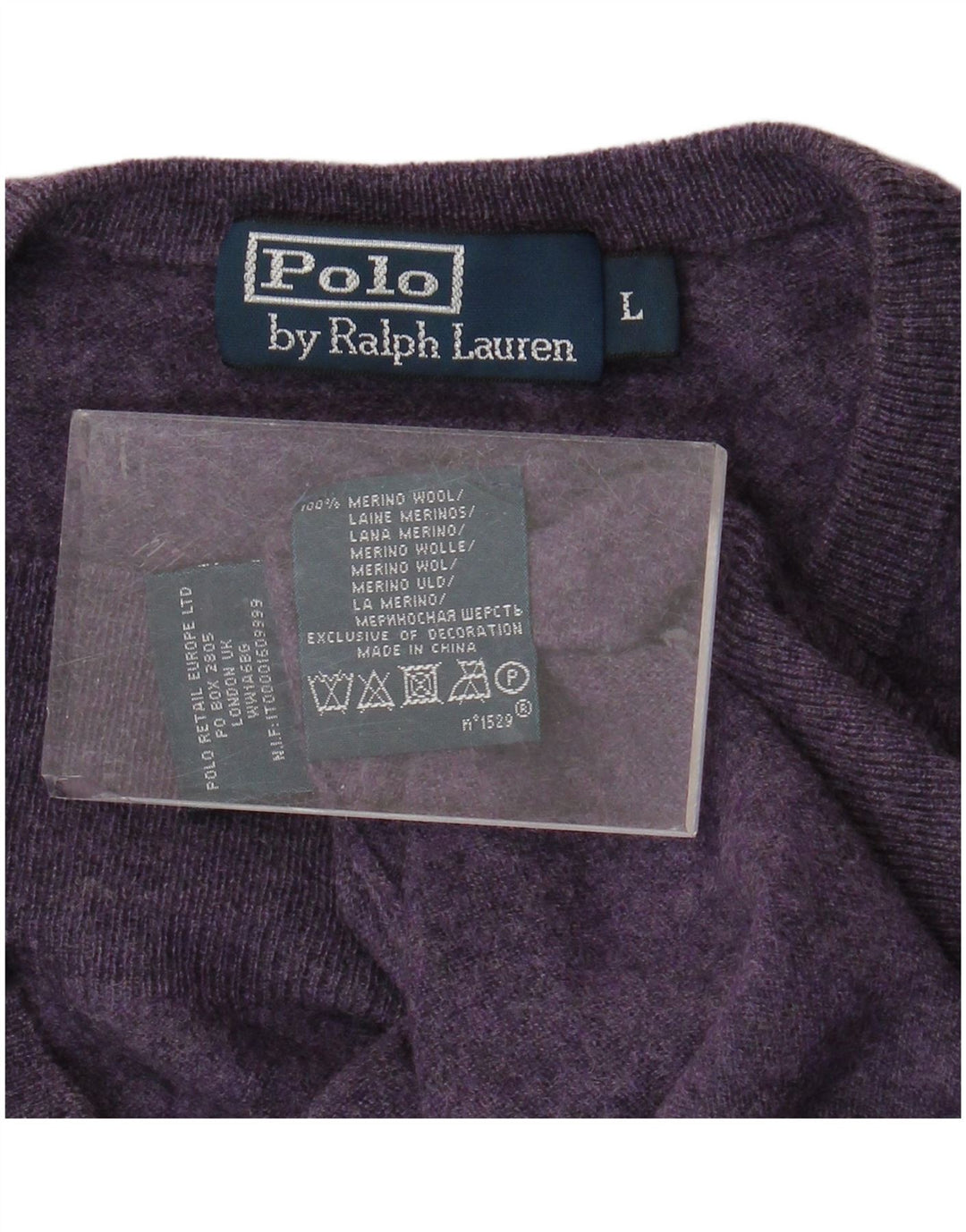 POLO RALPH LAUREN Maglione maglione girocollo da uomo grande viola screziato