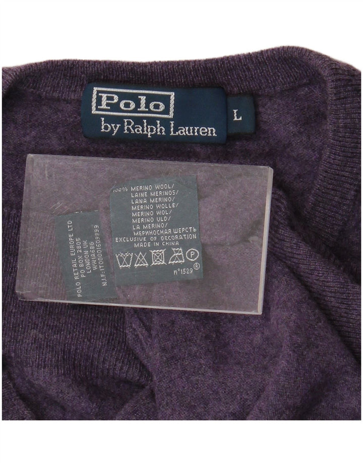 POLO RALPH LAUREN Maglione maglione girocollo da uomo grande viola screziato