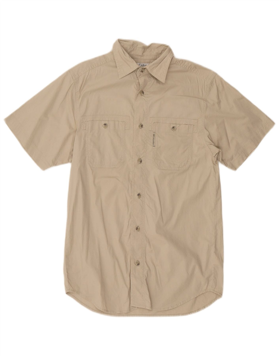 Camicia a maniche corte da uomo Columbia Small in cotone beige