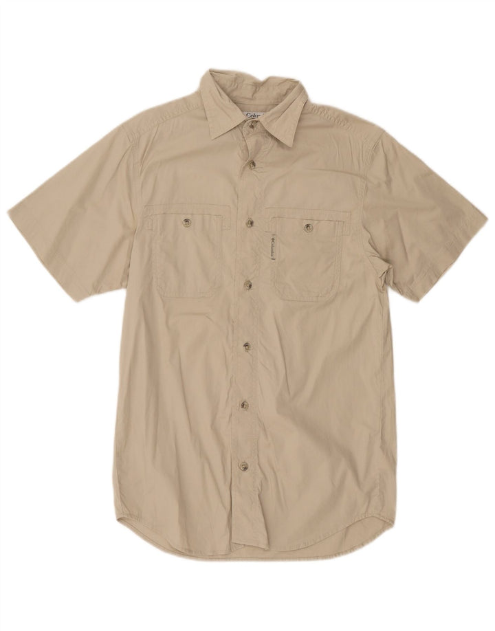 Camicia a maniche corte da uomo Columbia Small in cotone beige