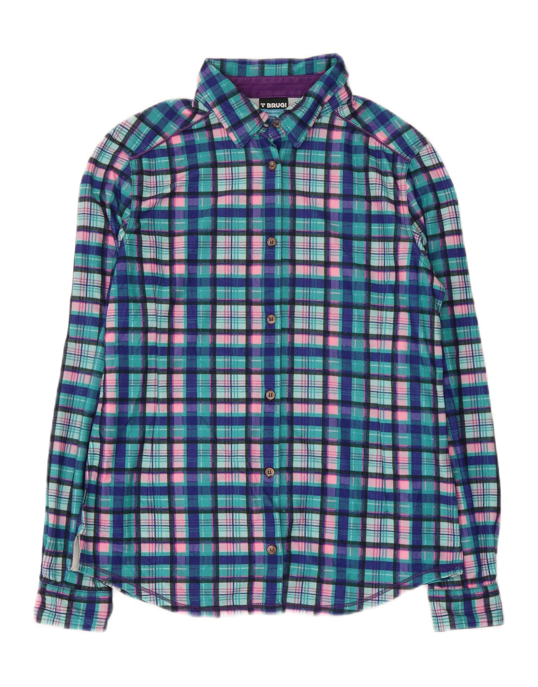 Camicia in flanella da donna BRUGI UK 14 grande quadri blu