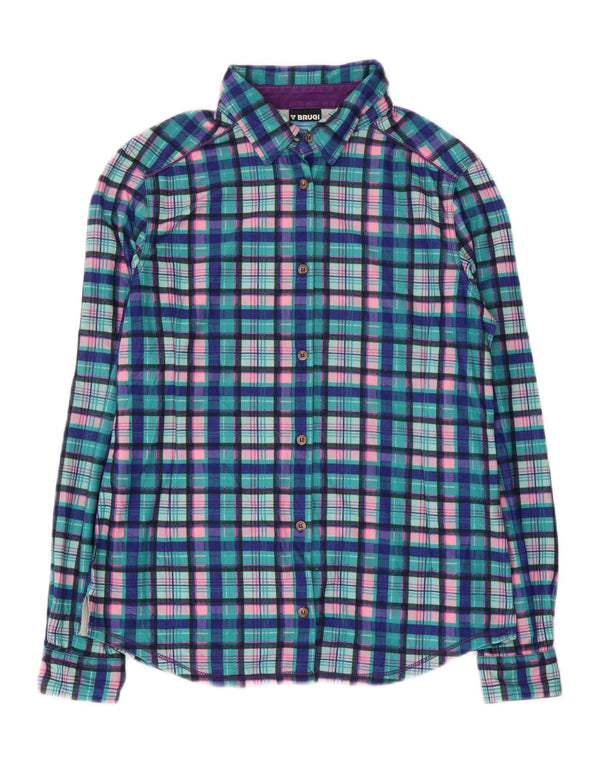 Camicia in flanella da donna BRUGI UK 14 grande quadri blu