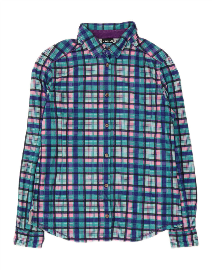 Camicia in flanella da donna BRUGI UK 14 grande quadri blu