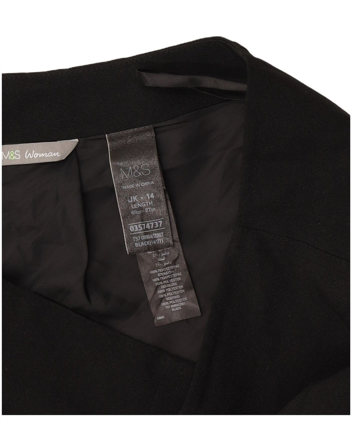 Gonna a tubino da donna Marks & Spencer UK 14 grande W32 poliestere nero