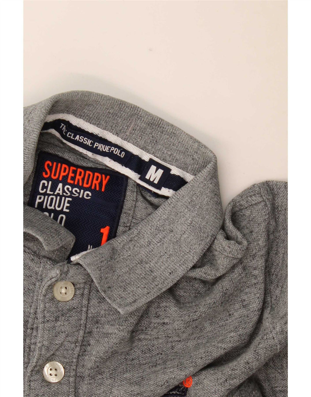 Polo da uomo Superdry grigio medio chiazzato