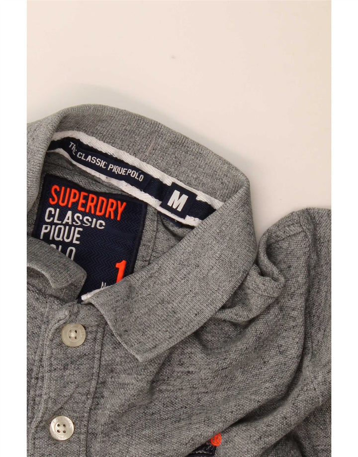 Polo da uomo Superdry grigio medio chiazzato