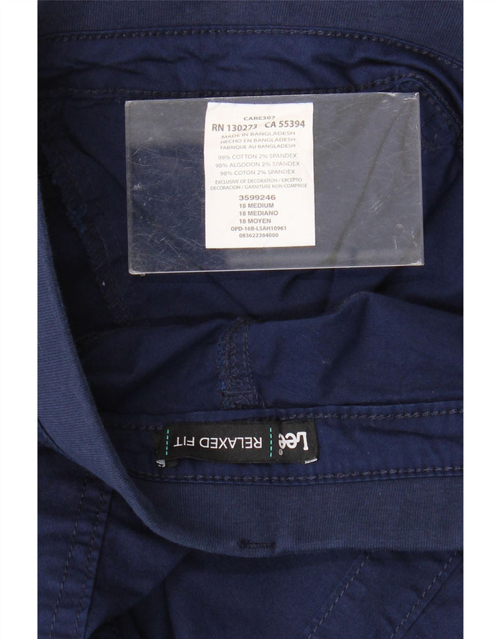 Pantaloncini cargo LEE da donna dalla vestibilità comoda US 18 2XL W38 cotone blu navy