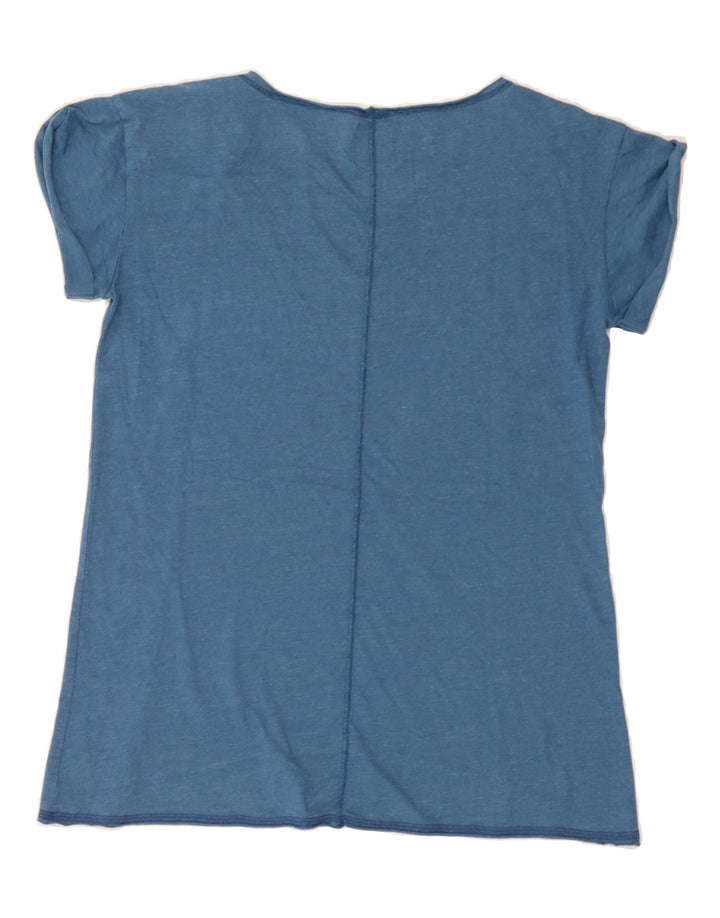 CHAMPION Womens Graphic T-Shirt Top UK 10 Small Blue Vintage Champion and Second-Hand Champion from Messina Hembry 