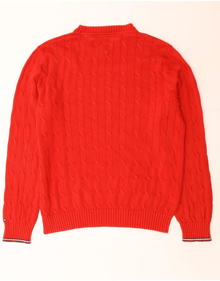 Maglione maglione girocollo da uomo Tommy Hilfiger grande poliestere rosso