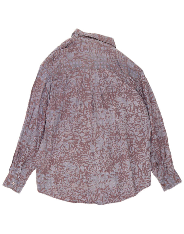 Camicia Uomo Orso Poeta Large In Viscosa Floreale Grigia