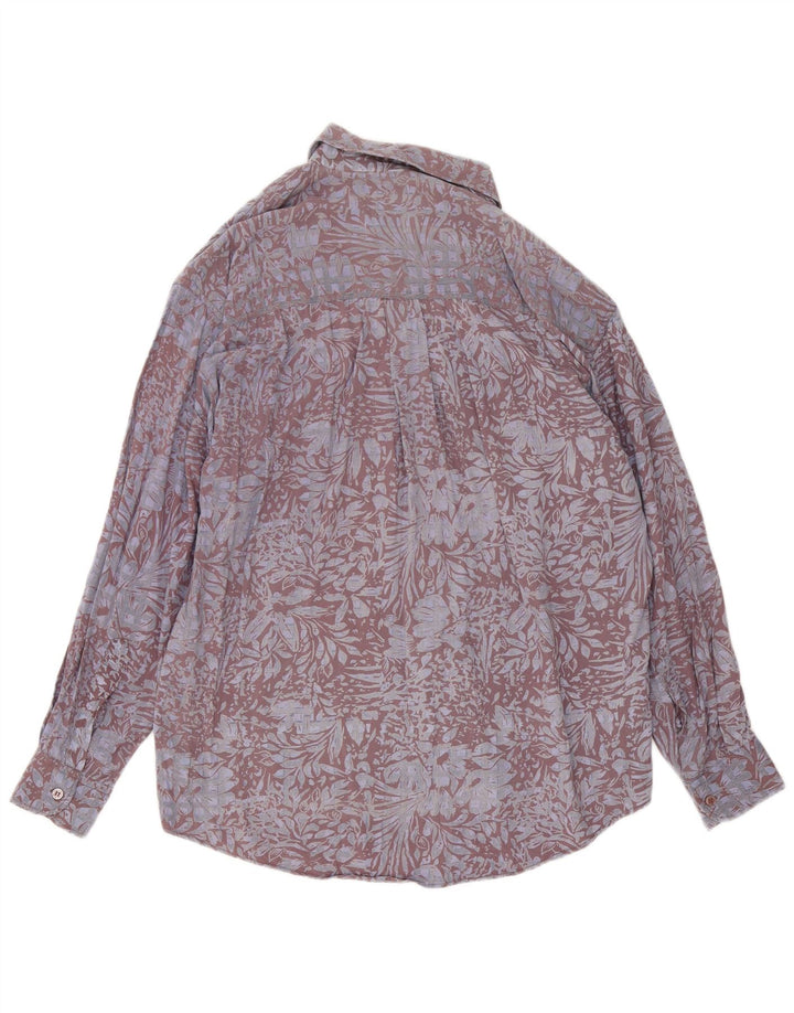 Camicia Uomo Orso Poeta Large In Viscosa Floreale Grigia