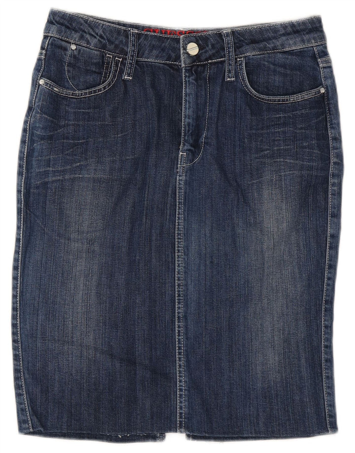 Gonna in denim da donna Guess W28 Blu medio