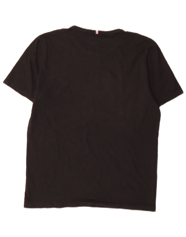 T-shirt da uomo vestibilità regolare Le Coq Sportif Top in cotone nero medio
