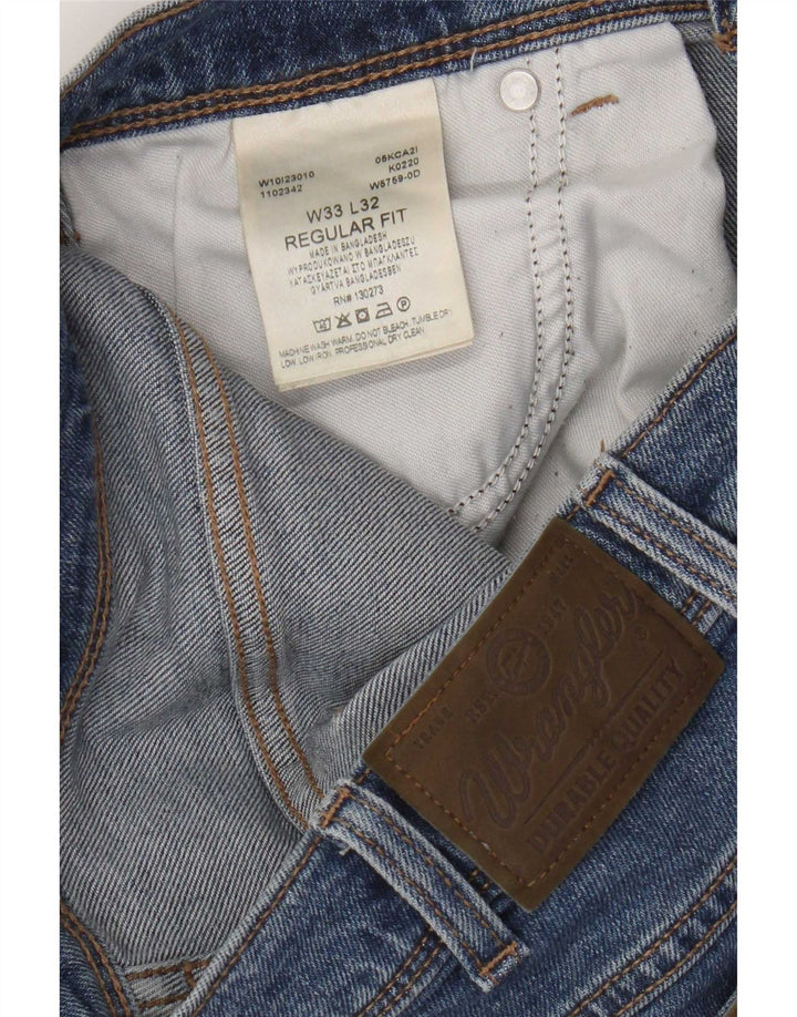 Jeans dritti da uomo Wrangler W33 L32 cotone blu