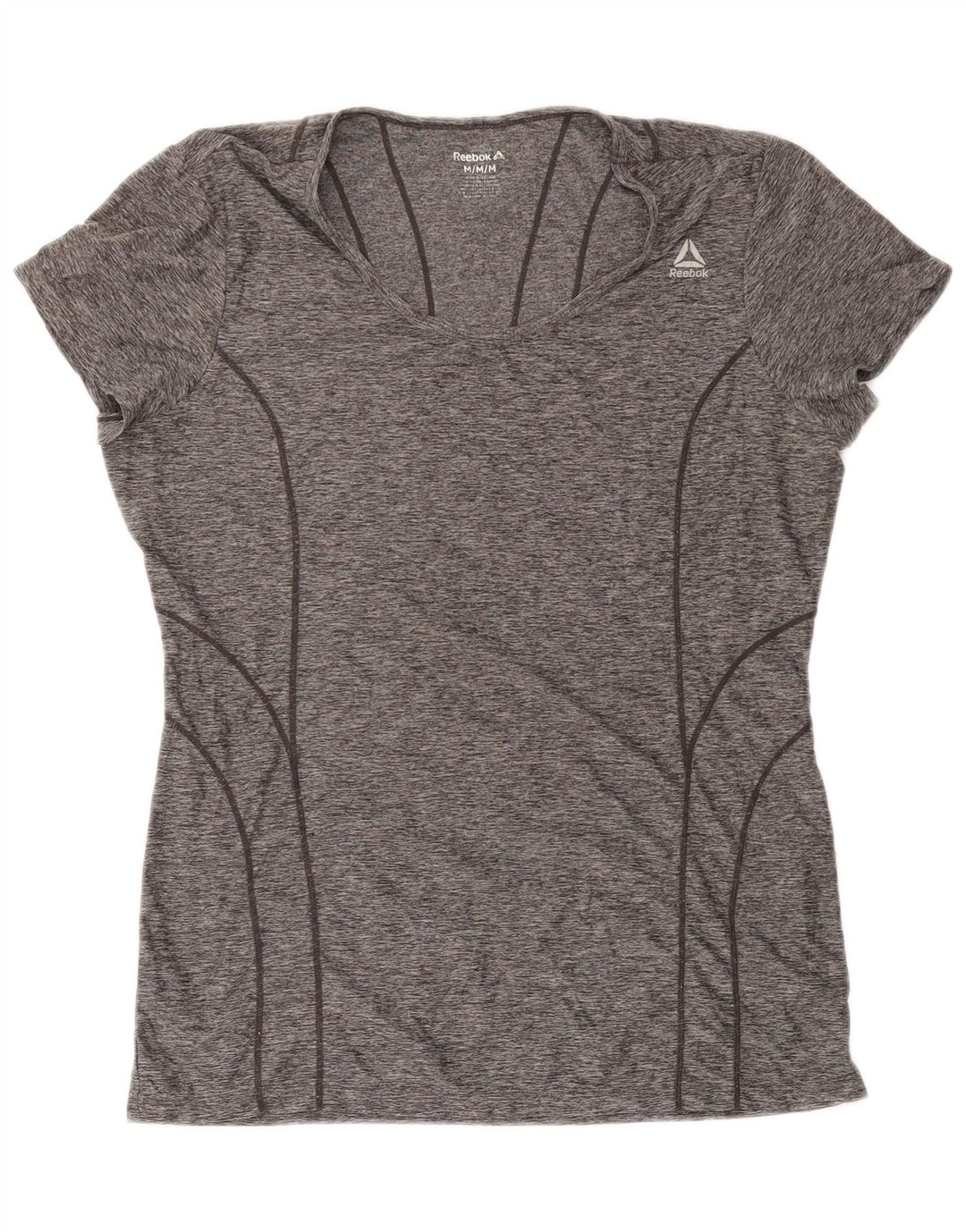 T-shirt Reebok da donna Top UK 14 poliestere chiazzato grigio medio