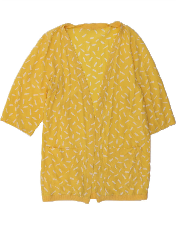 VINTAGE Womens 3/4 Sleeve Cardigan Top UK 12 Medium Yellow Vintage Vintage and Second-Hand Vintage from Messina Hembry 