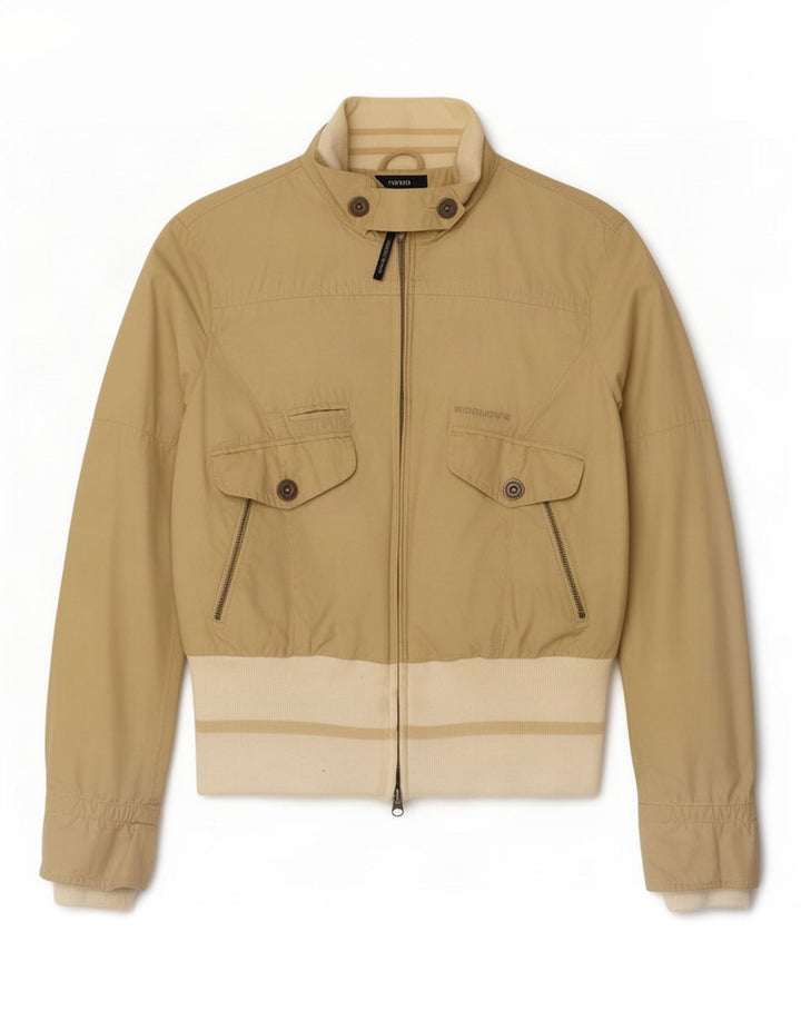Giubbotto bomber da donna Woolrich UK 10 Small Beige Colourblock Cotton