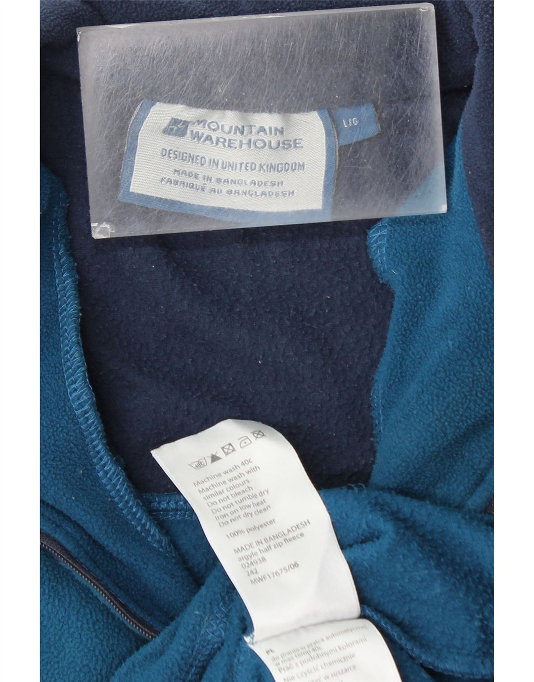 MOUNTAIN WAREHOUSE Maglione in pile da uomo con zip e collo grande color block blu
