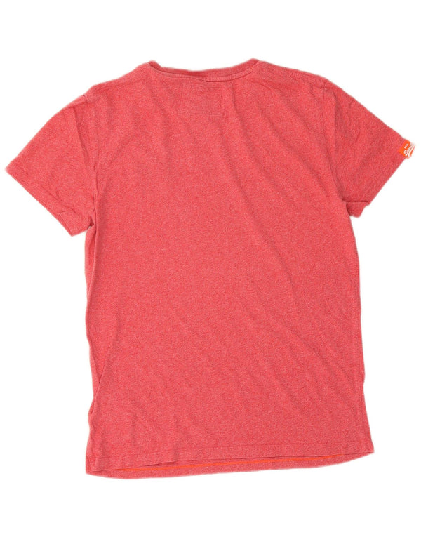 T-shirt da uomo Superdry Top Small in cotone chiazzato rosso