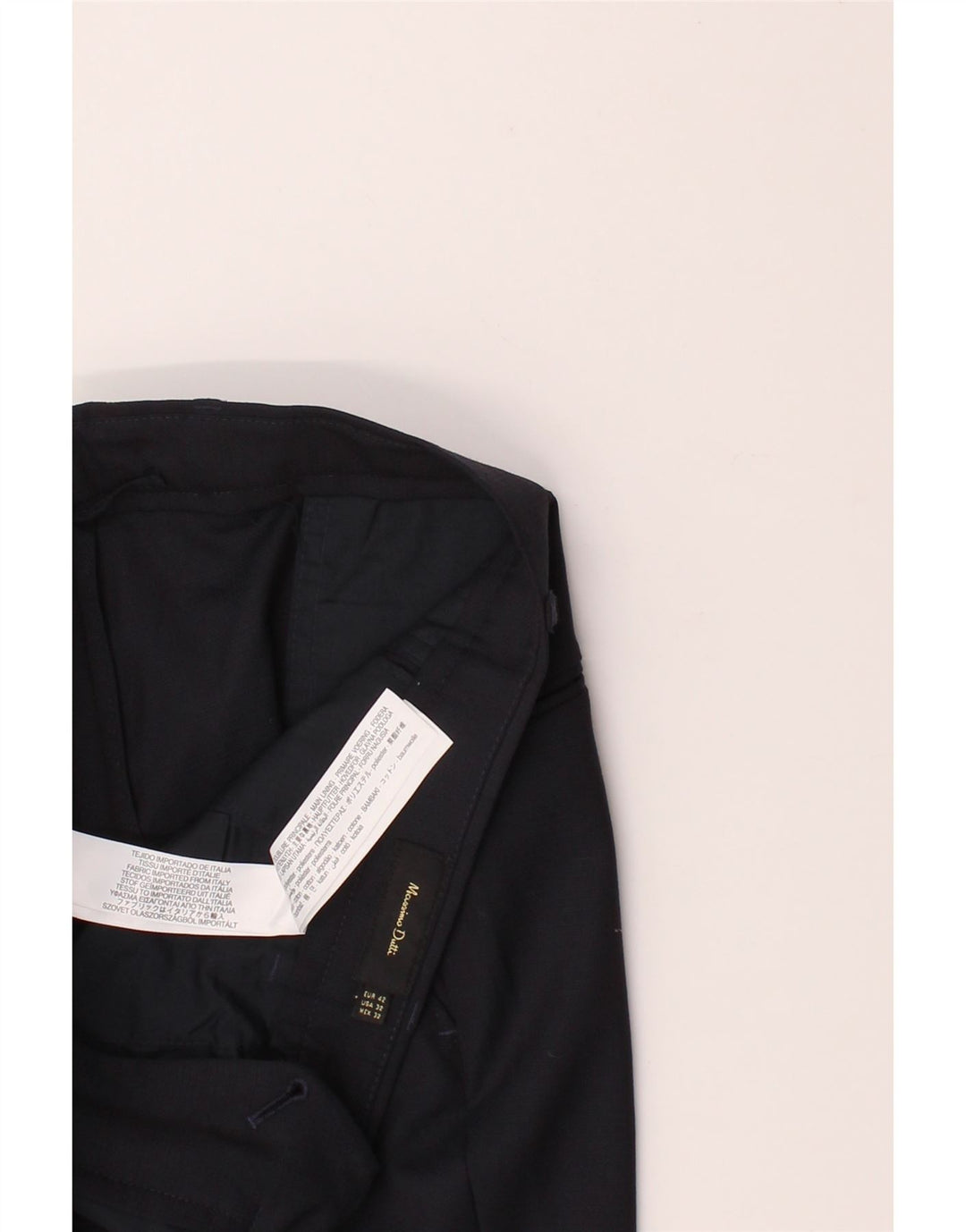 MASSIMO DUTTI Mens Slim Suit Trousers EU 42 Large W32 L27 Navy Blue Vintage Massimo Dutti and Second-Hand Massimo Dutti from Messina Hembry 