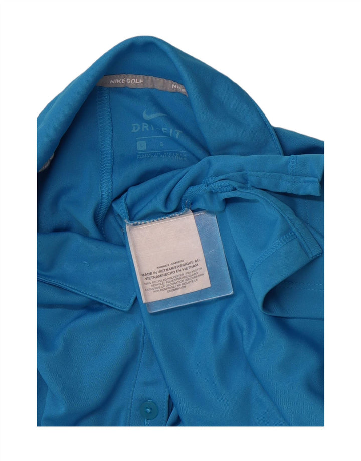 Polo NIKE da donna Dri Fit UK 16 grande blu poliestere