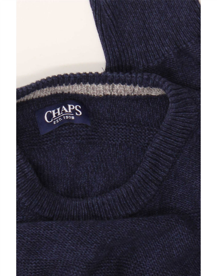 Chaps Uomo Maglione con scollo a barca Maglione a righe blu navy medio