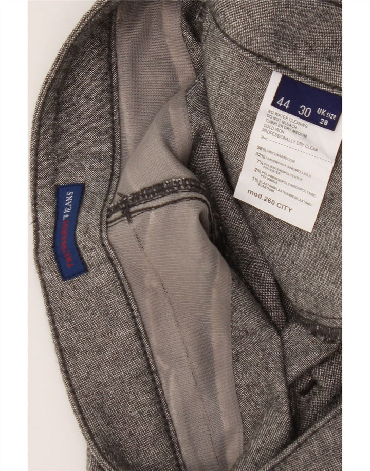 TRUSSARDI Womens Slim Casual Trousers  W30 L30 Grey Viscose Vintage Trussardi and Second-Hand Trussardi from Messina Hembry 