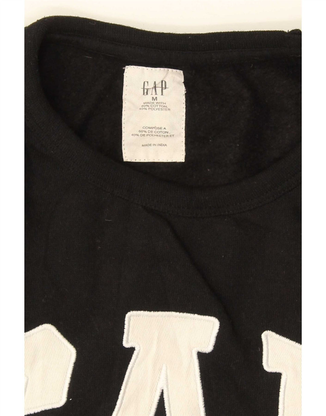 Felpa grafica da uomo Gap, maglione, cotone nero medio