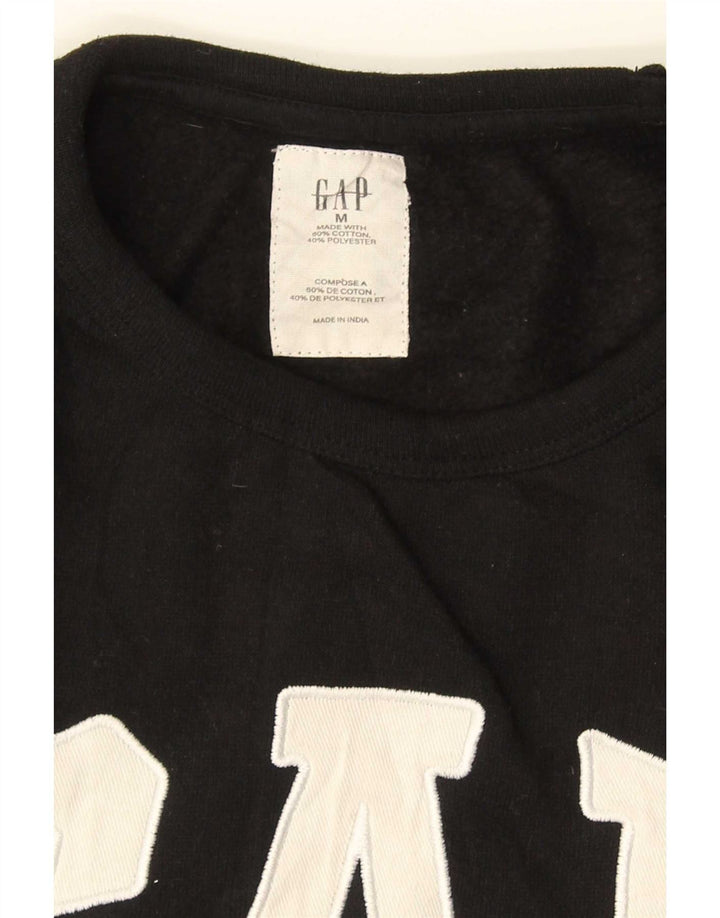 Felpa grafica da uomo Gap, maglione, cotone nero medio